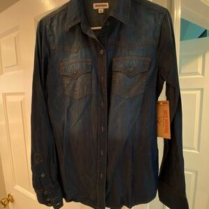 True Religion Blue Button Down Shirt